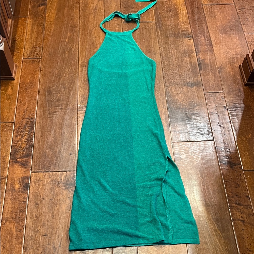 Double Zero Emerald Green Backless Dress